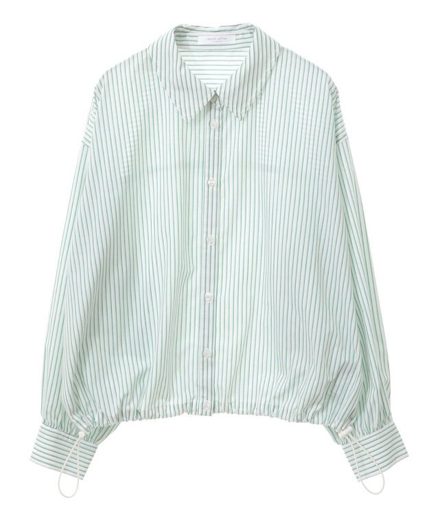 Green Parks イージーケア裾ドロストシャツ Green