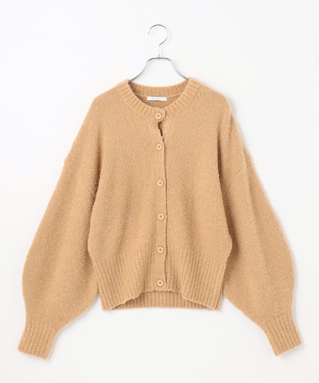 #Newans 【洗える】ボリュームスリーブニットカーディガン ベージュ系