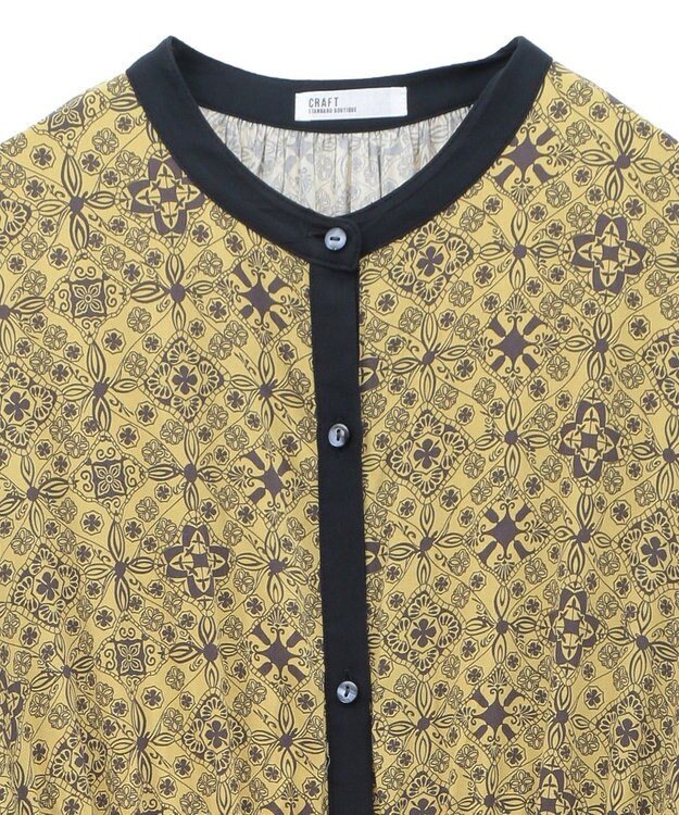 CRAFT STANDARD BOUTIQUE 総柄バイカラーワンピース Yellow