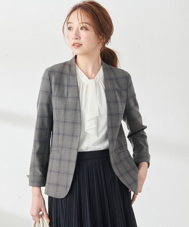 ANY SIS 【保温性あり/洗える】サーモ 2WAY ストレッチ ジャケット グレーベース