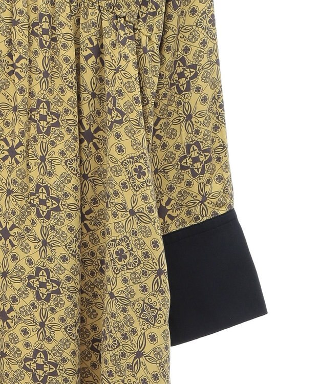 CRAFT STANDARD BOUTIQUE 総柄バイカラーワンピース Yellow