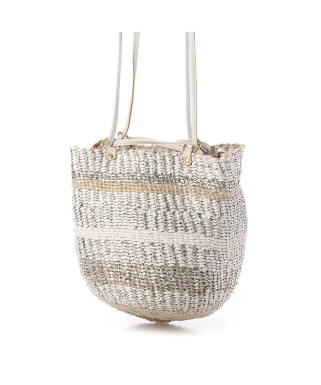 UNBILLION perche プラスティックサイザル×姫路レザードロストショルダー アイボリー