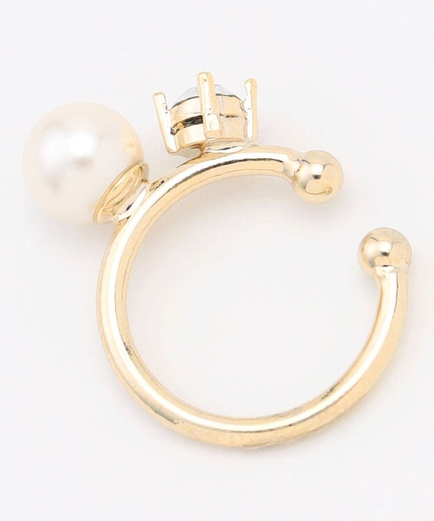 J.PRESS LADIES 【WEB限定・2way・2set】パールビジュー イヤカフ リング 【WEB限定】ウスゴールド系