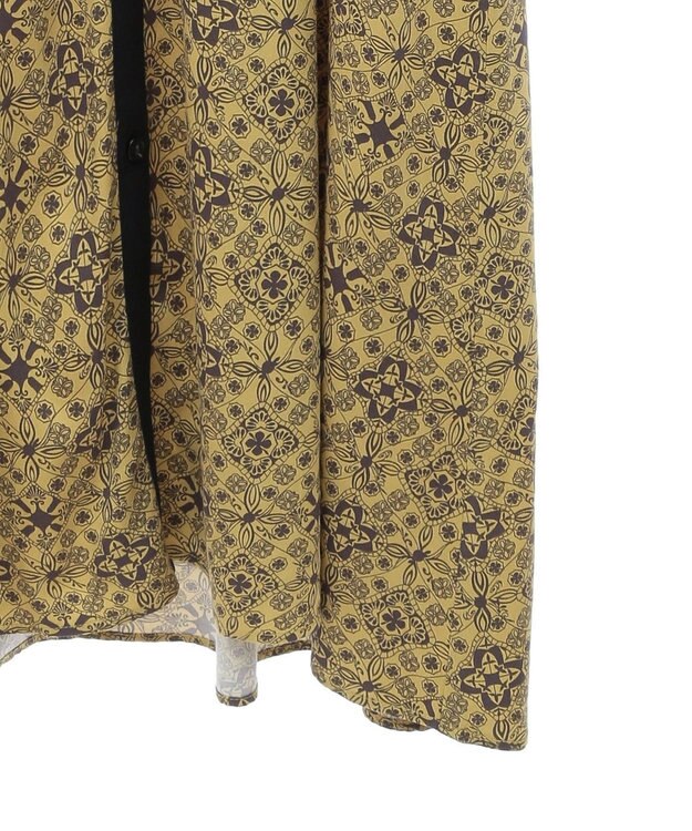 CRAFT STANDARD BOUTIQUE 総柄バイカラーワンピース Yellow