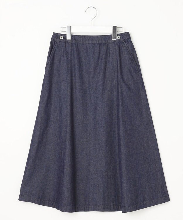 J.PRESS LADIES 【洗える】5ozバージラコンパクト スカート ネイビー系