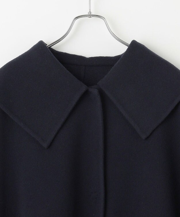 #Newans セーラーカラーダブルフェイスケープコート ネイビー