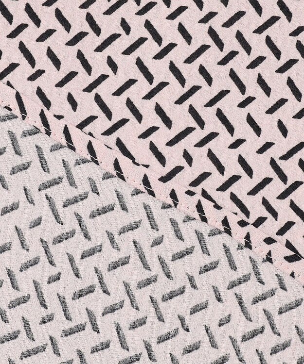 ICB 【人気のため新色追加・WEB限定・接触冷感・UVケア・速乾・洗える】BackSatinAmunzen 5分袖キーネックブラウス ヘイズピンク柄系