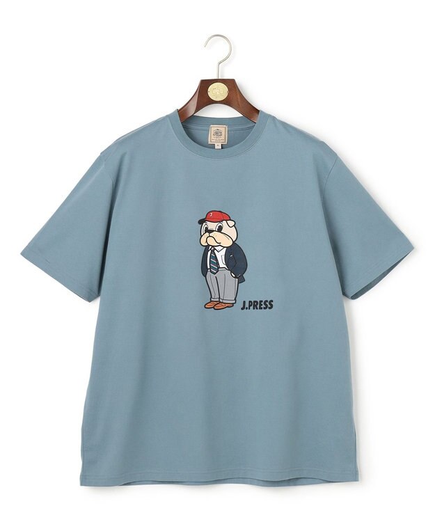 J.PRESS MEN 【KING SIZE / BULLDOG BOY】プリント Tシャツ サックスブルー系