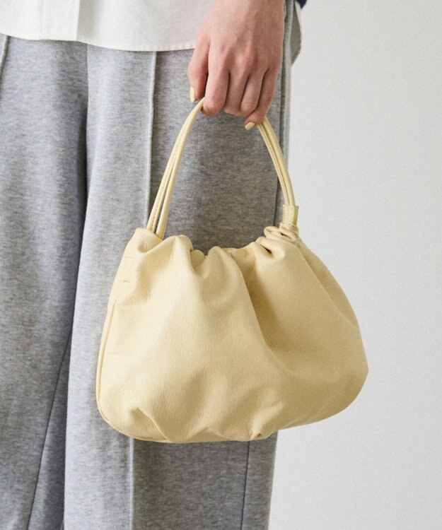 russet レザー巾着4WAYショルダーバッグ(CE-1454) CreamYE