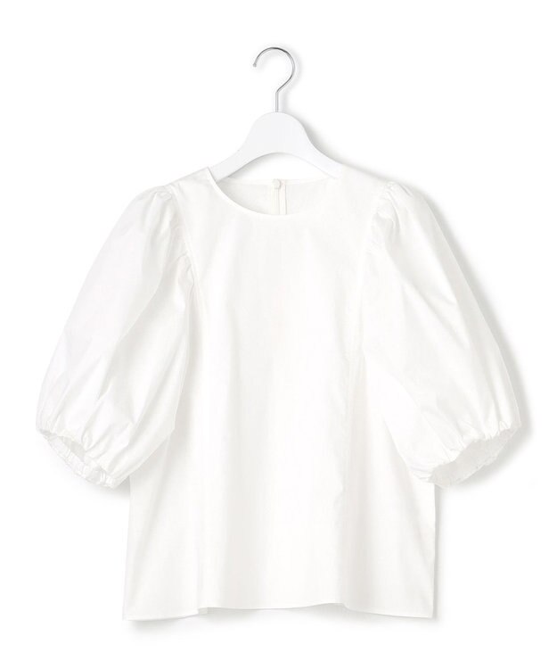23区 L 【一部店舗限定/洗える】ハイカウントウェザーストレッチ パフスリーブ ブラウス ホワイト系