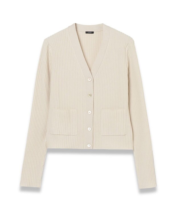 JOSEPH 【洗える】ファインリブメリノ　カーディガン Quail