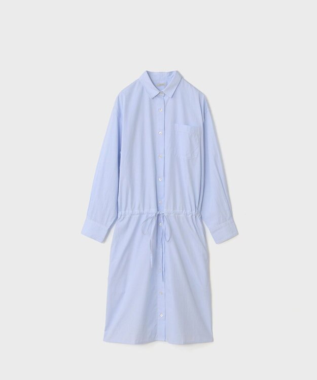 LENO SHIRTS DRESS CANDY STRIPE / シャツワンピース SAXE BLUE