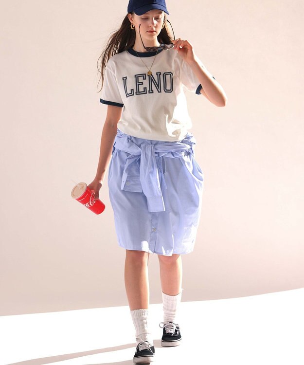 LENO SHIRTS DRESS CANDY STRIPE / シャツワンピース SAXE BLUE