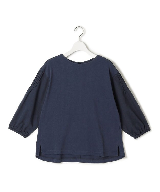 J.PRESS YORK STREET 【WOMEN】ファブリックスリーブ　プルオーバー ネイビー系