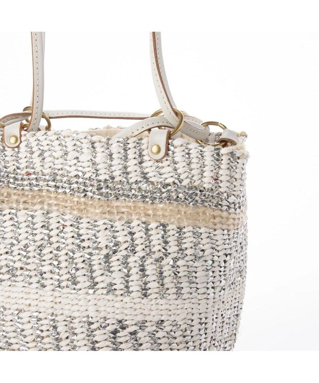 UNBILLION perche プラスティックサイザル×姫路レザードロストショルダー アイボリー