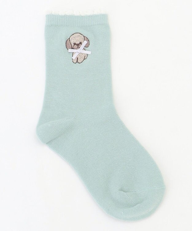 ANY KIDS 【3点セット】ソックス (イヌ&チェリー) ライトグリーン系