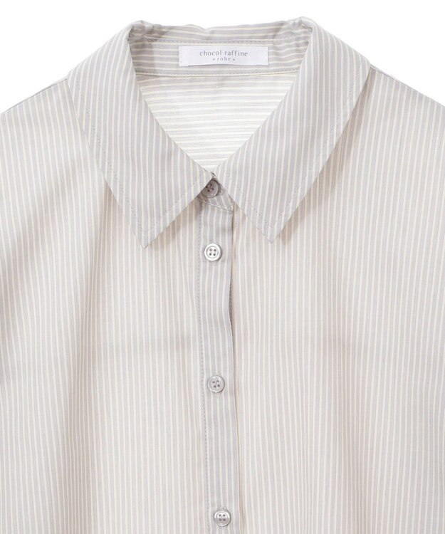 Green Parks イージーケア裾ドロストシャツ Gray