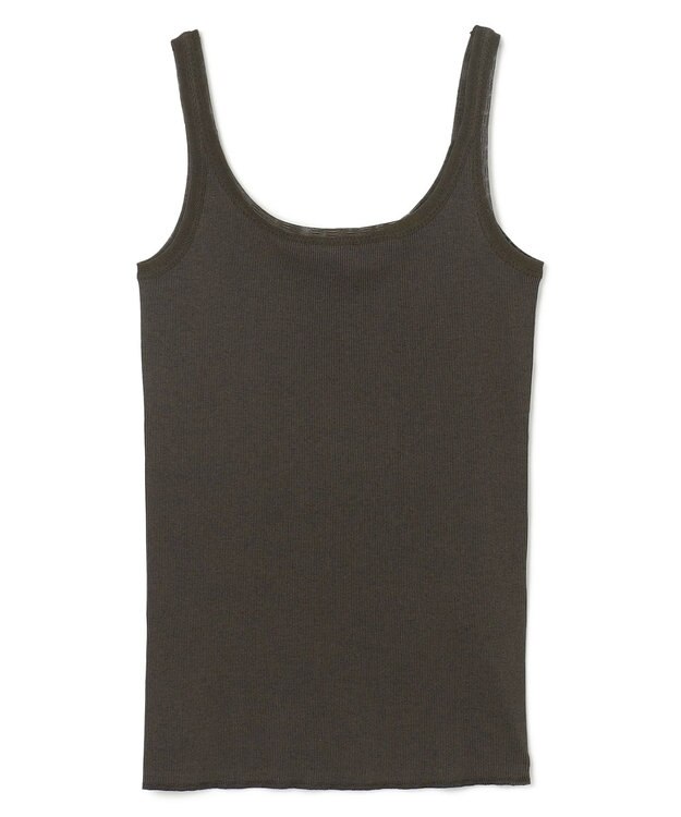 BEIGE， 【BEIGE,ecru/WEB限定・洗える】RIB TOPS /  コットンシルクリブキャミソール Khaki