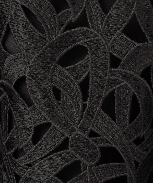 23区 L 【エステータ】ジオメトリックレース スカート ブラック系