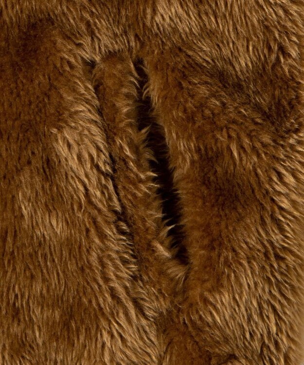 WEGO フェイクファーBIGベスト ブラウン