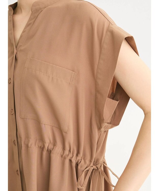 Green Parks ウエストドロストフレンチスリーブチュニック Light Brown