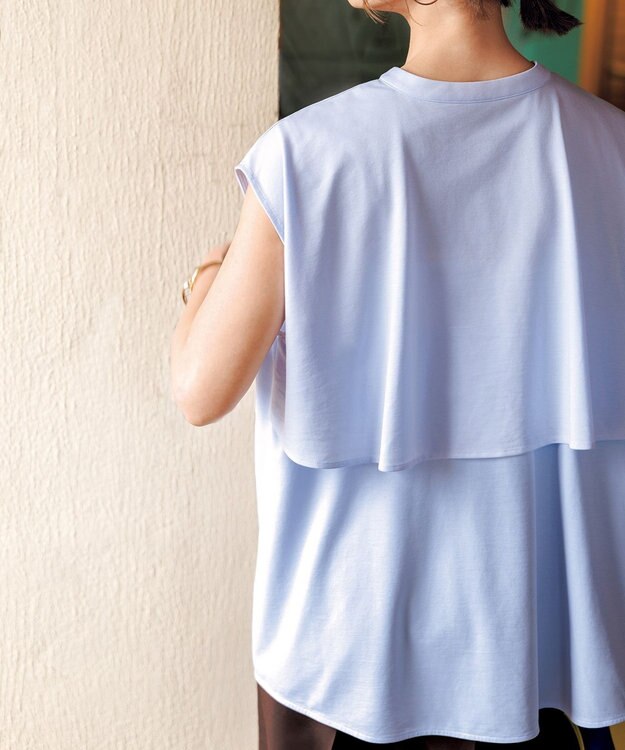 UNFILO ヒートシールドジャージー キーネック レイヤーT サックス