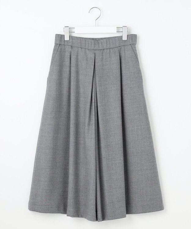 自由区 【洗える】ウォッシャブルウールサキソニーキュロット パンツ TOPグレー