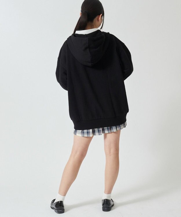 WEGO 【SCHOOLITEM】ルーズフィットジップパーカー ブラック