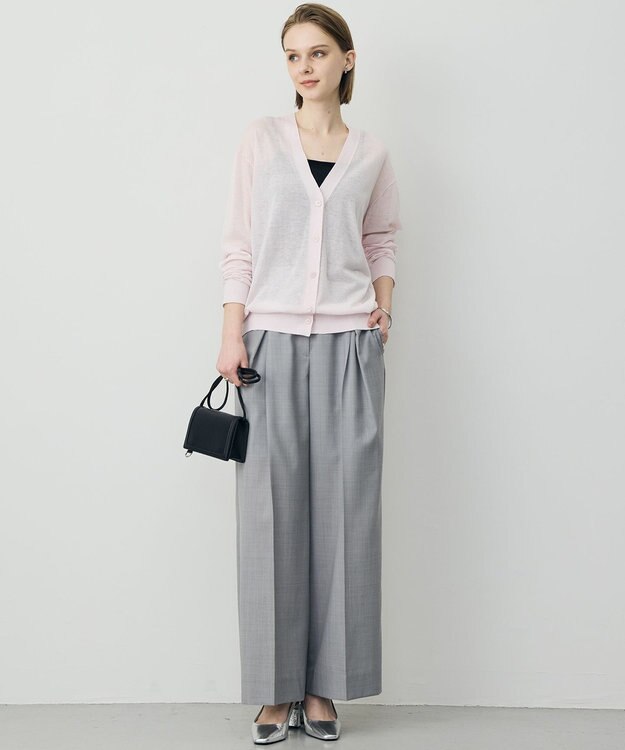 ICB 【先行予約】 リネンブレンドシアー カーディガン ライトピンク