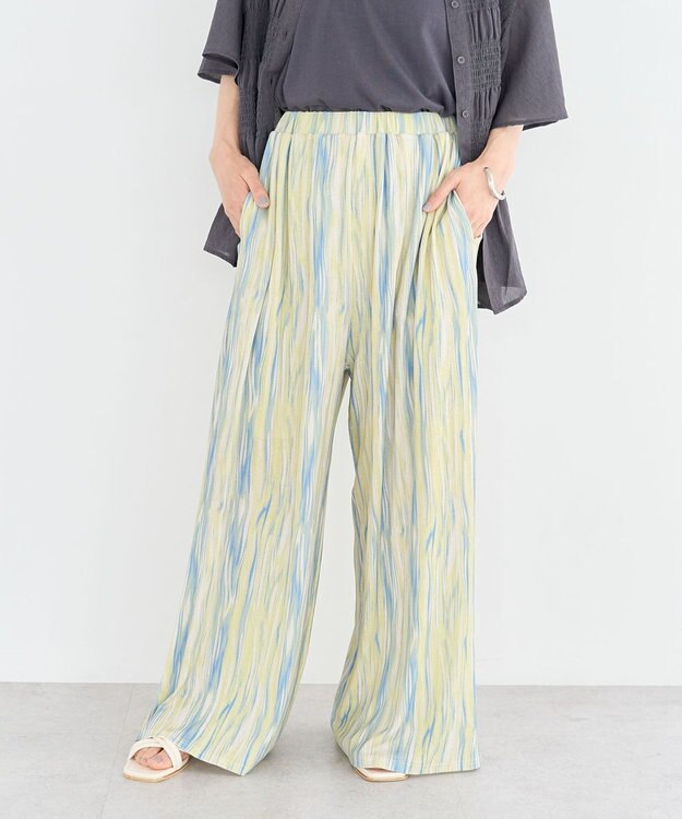 Green Parks シアーワイドパンツ Lime Green