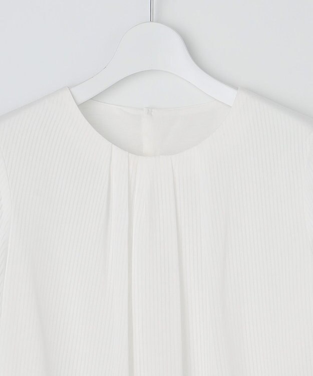 J.PRESS LADIES シャドーストライプ クルーネック カットソー ホワイト系1