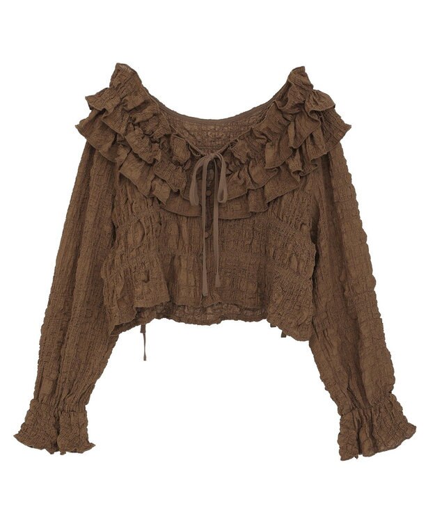 Green Parks ２ＷＡＹフリルブラウス Brown