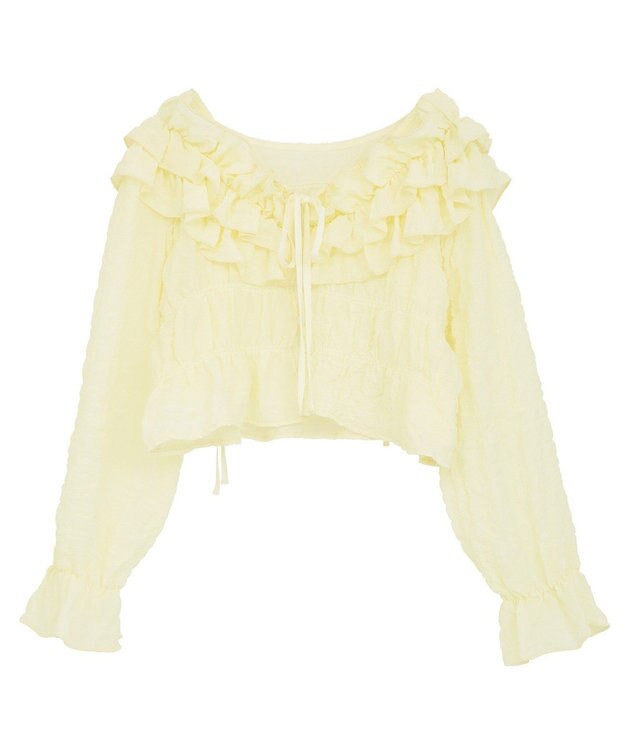 Green Parks ２ＷＡＹフリルブラウス Ivory