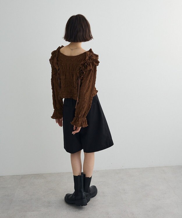 Green Parks ２ＷＡＹフリルブラウス Brown