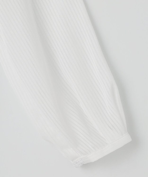 J.PRESS LADIES シャドーストライプ クルーネック カットソー ホワイト系1