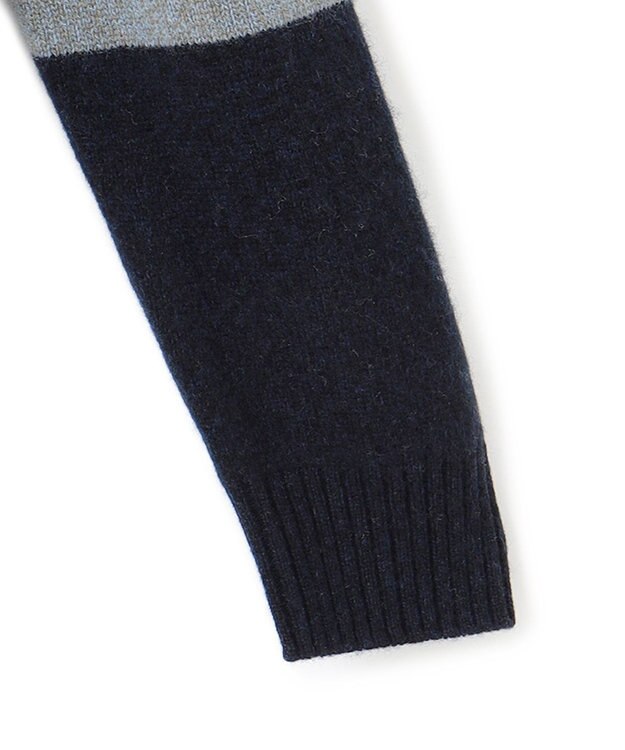 J.PRESS MEN 【Cash Lamb's Wool】クレイジーパターン ケーブルクルーネック ニット ネイビー系3