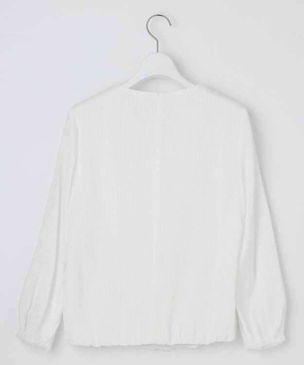 J.PRESS LADIES シャドーストライプ クルーネック カットソー ホワイト系1