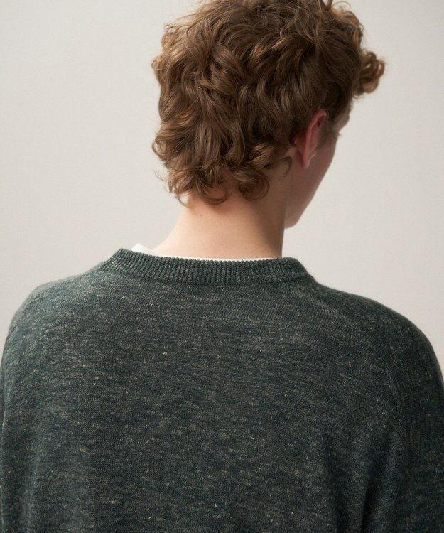 ATON BABY ALPACA LINEN | クルーネックセーター - UNISEX CHARCOAL GRAY