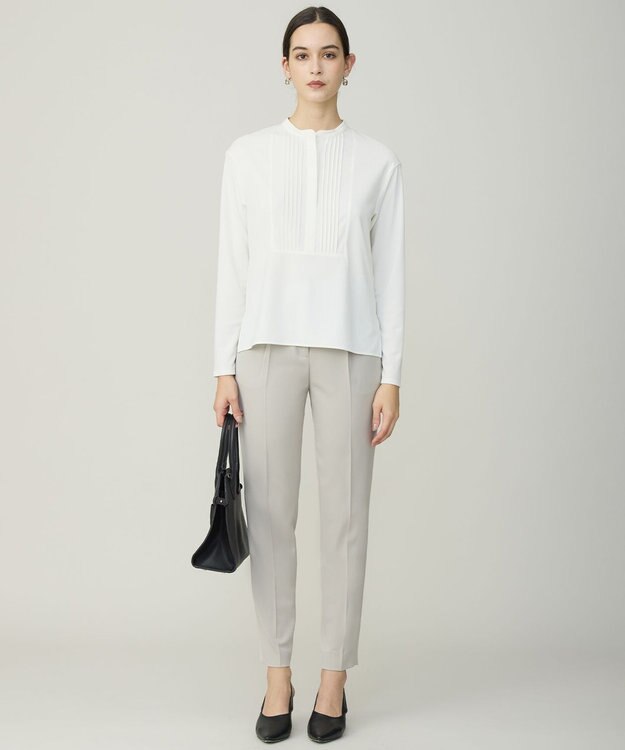 ICB L イージージョーゼット ピンタックカットソー オフホワイト