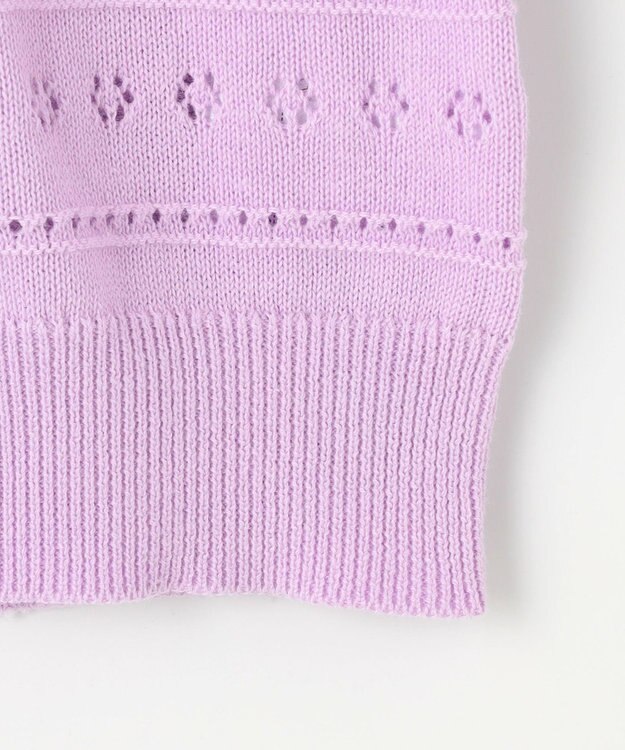 組曲 KIDS 【110-140㎝】フラワーアイレット カーディガン ラベンダー系