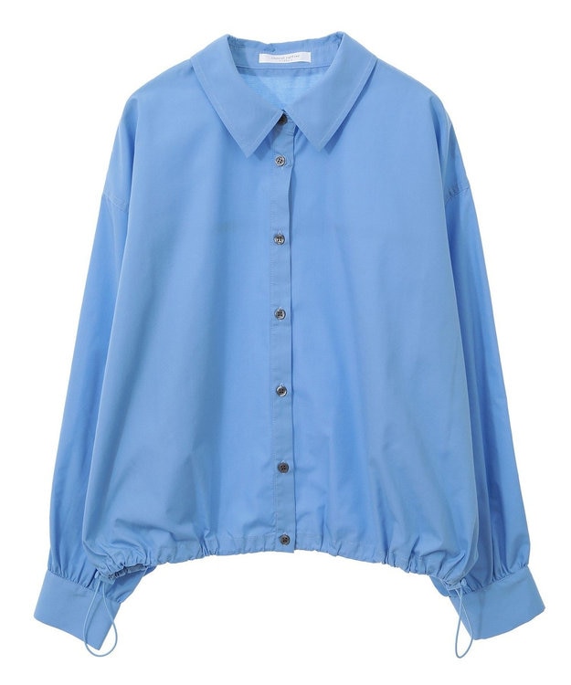 Green Parks イージーケア裾ドロストシャツ Blue