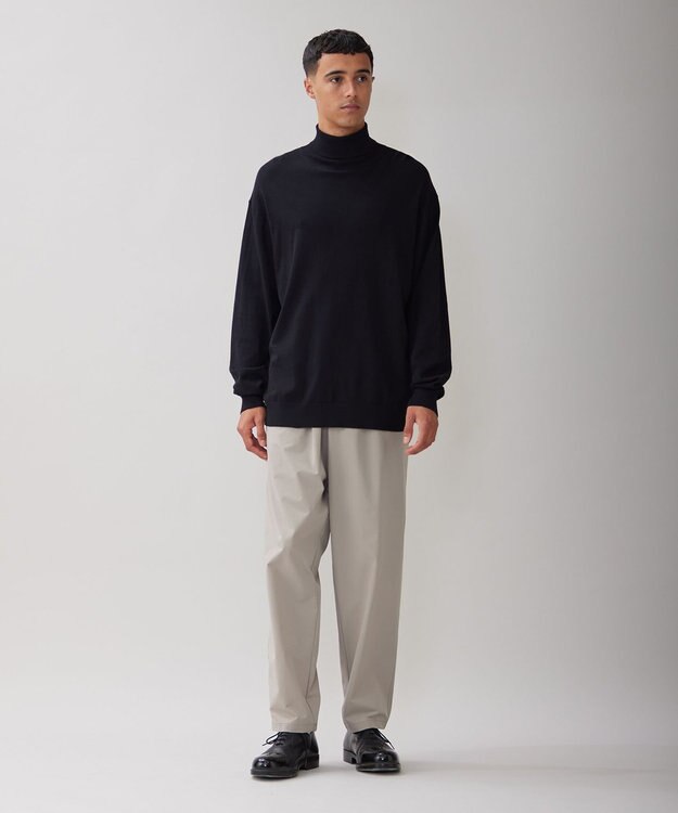 UNFILO MENS スタイリッシュ タートルネック ニット ブラック