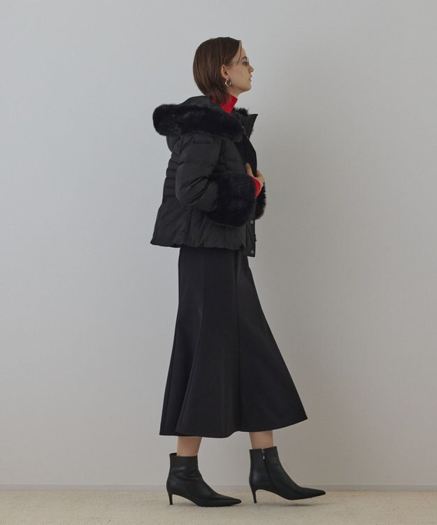 GRACE CONTINENTAL エコファーショートダウンジャケット ブラック