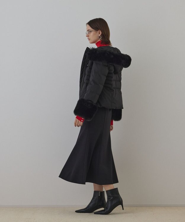 GRACE CONTINENTAL エコファーショートダウンジャケット ブラック