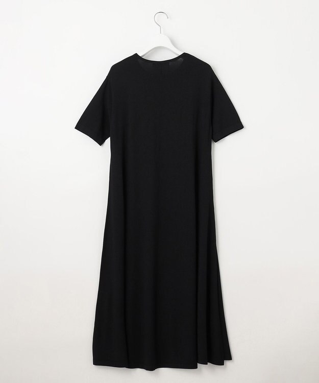 23区 【洗える】レーヨンポリエステルストレッチ フレア ワンピース ブラック系