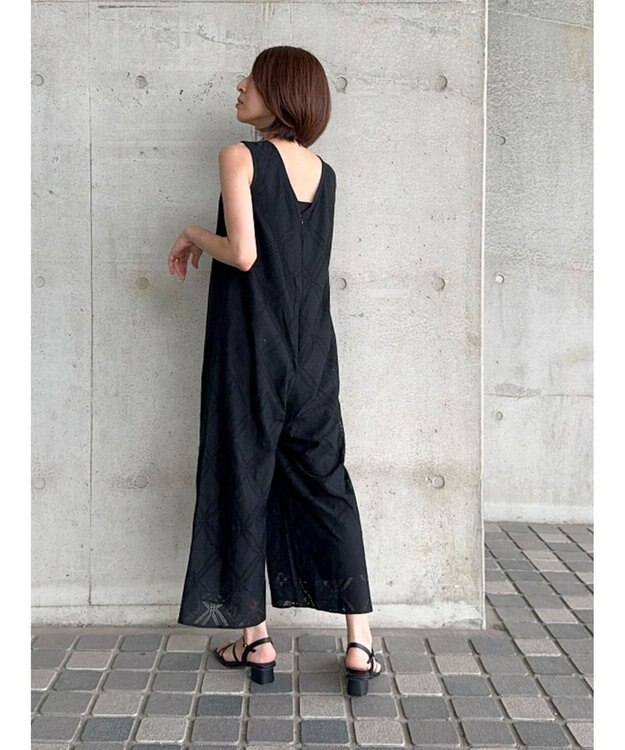 Green Parks クラシックレースロンパース Black