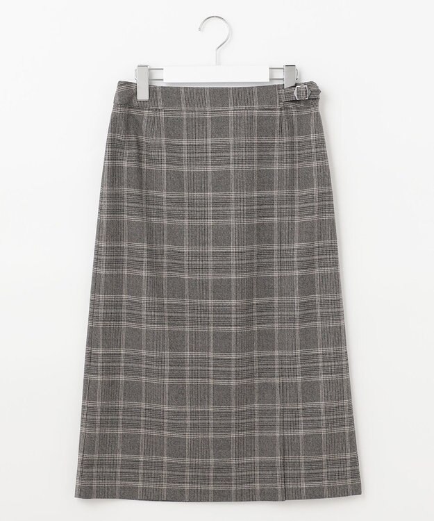 J.PRESS LADIES 【洗える】杢チェック スカート ブラック系4