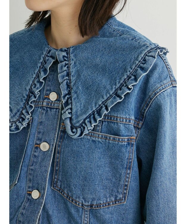 Green Parks ・Ｄｏｕｂｌｅ　Ｆｌａｇｓ　フリルカラーＧジャン Light Indigo