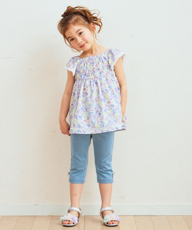 ANY KIDS 花柄 ブラウス オフホワイト系花柄