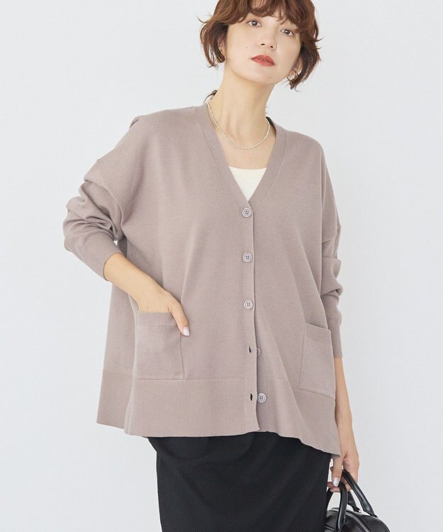 AMERICAN HOLIC バイパチVネックルーズカーディガン Beige